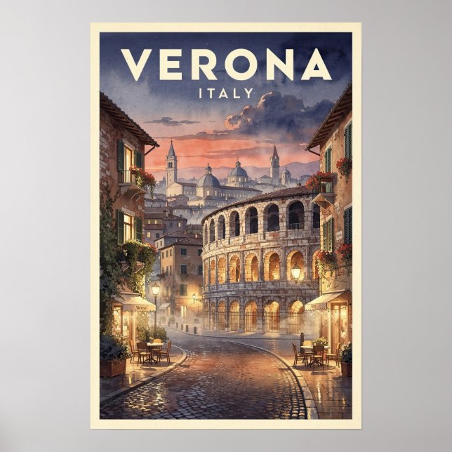 Verona Italien Vintage Resa Poster (Framsidan)