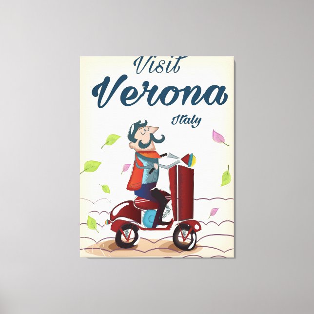 Verona Italienska skotska reseaffisch Canvastryck (Framsida)