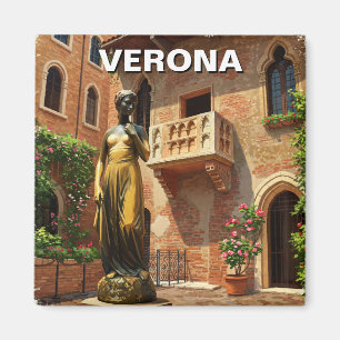 Verona Juliet Statue Balcony Italien Travel Magnet