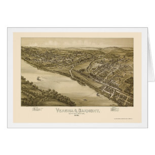 Verona & Oakmont, panorama- karta för PA - 1896 Hälsningskort