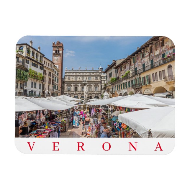 Verona Piazza Erbe fridge magnet (Horisontell)
