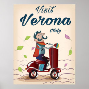 Verona reser den italienska sparkcykeln affischen poster