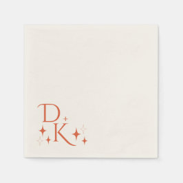 Verona Sunset Bröllop Initial Napkins | Retro Boho Pappersservett