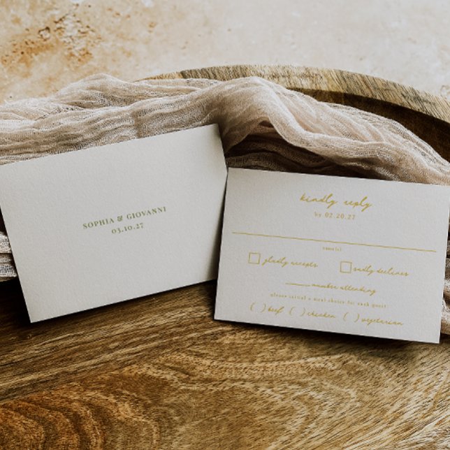 VERONA Sunset Gult Meal Choice Bröllop OSA Kort (Skapare uppladdad)