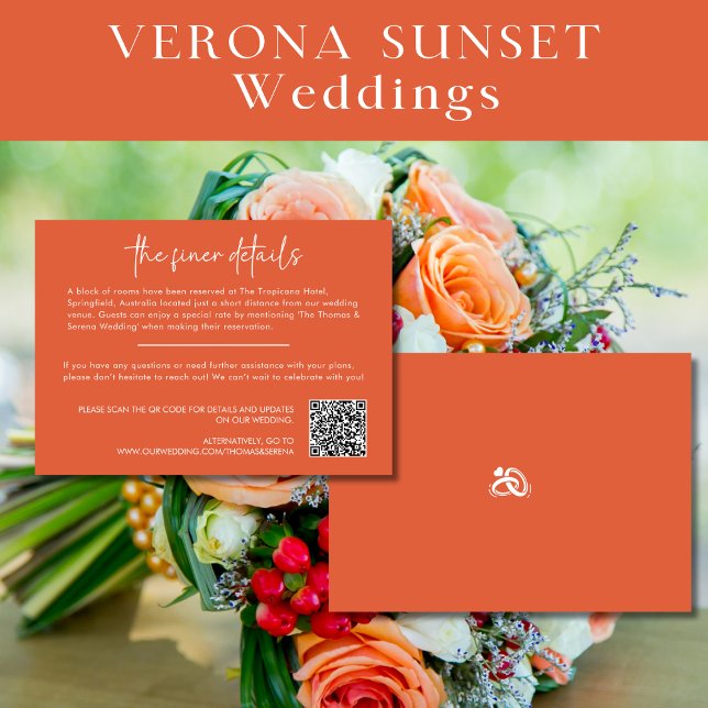 Verona Sunset Orange QR-kodhölje Inbjudningar (Skapare uppladdad)