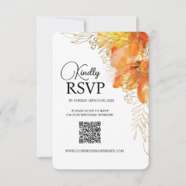 Verona Sunset Watercolor Blommigt QRcode Bröllop OSA Kort