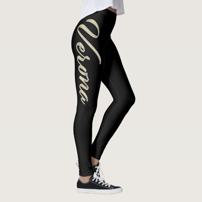 Verona white gold Handwriting Hose Leggings (Höger)