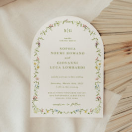 VERONA WildblomArch Ram Bröllop Inbjudningar