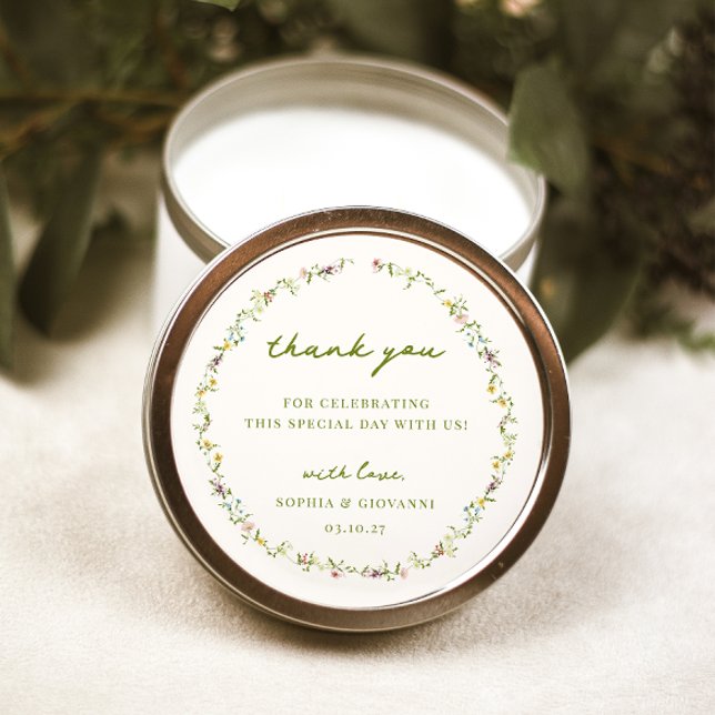 VERONA WildblomWandean Bröllop Runt Klistermärke (Skapare uppladdad)