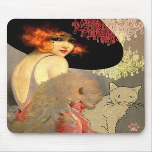 Veronica-katt och ljuskrona Mousepad Musmatta