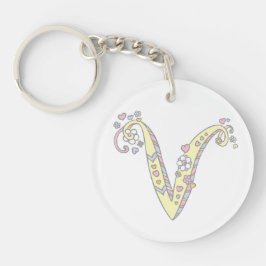 Veronica-monogram känd och menande nyckelring för