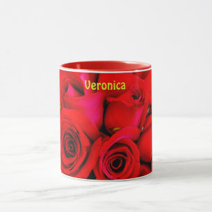 VERONICA ~ Personlig Röd ros Buds ~ Mugg
