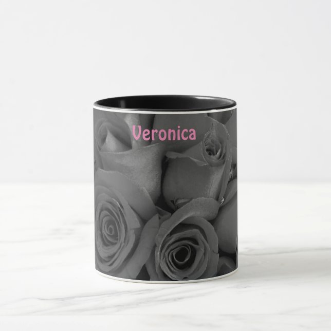 VERONICA ~ Personlig Röd ros Buds Photograph ~ Mugg (Center)