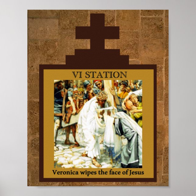 Veronica sveper ansikte från Jesus Station 6 Poste Poster (Framsidan)