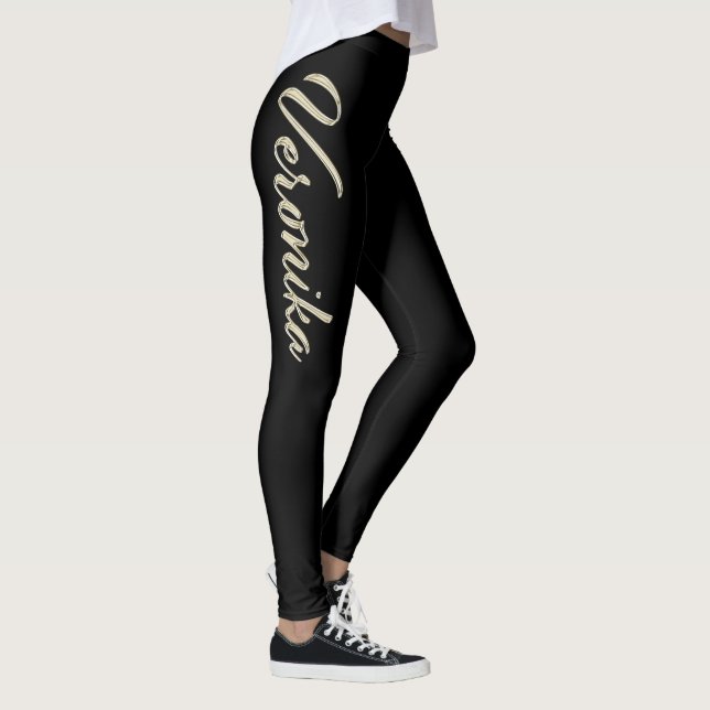 Veronika white gold Handwriting Hose Leggings (Höger)