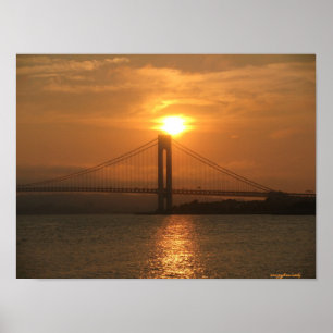 Verrazano bridge från Brooklyn till Staten Island Poster