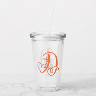 Verre avec Initiale et Prénom personnalisable! - D Take Away Mugg