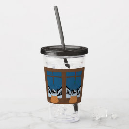 Verre en Acrylique Hivernal Boule à Neige Take Away Mugg