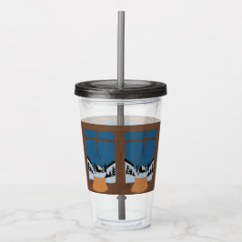 Verre en Acrylique Hivernal Boule à Neige Take Away Mugg
