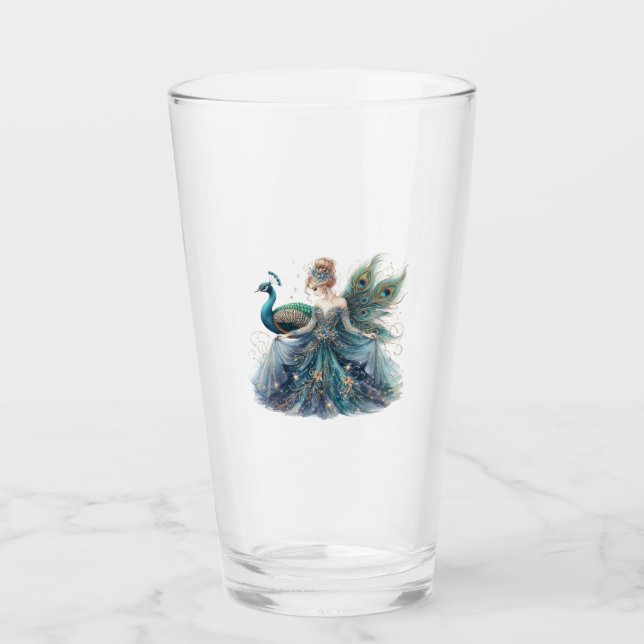 verre femme et paon glaskopp (Framsida)