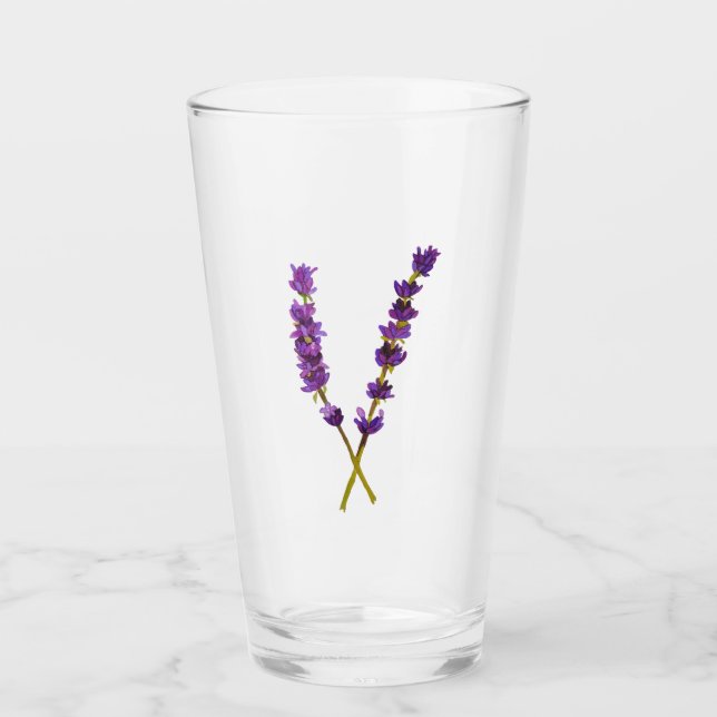 Verre fleur lavande aquarelle glaskopp (Framsida)