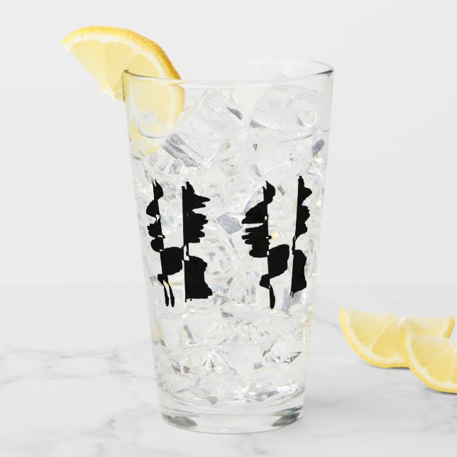 Verre Haut Design Abstrait Dual Face Glaskopp (Framsida Ice)