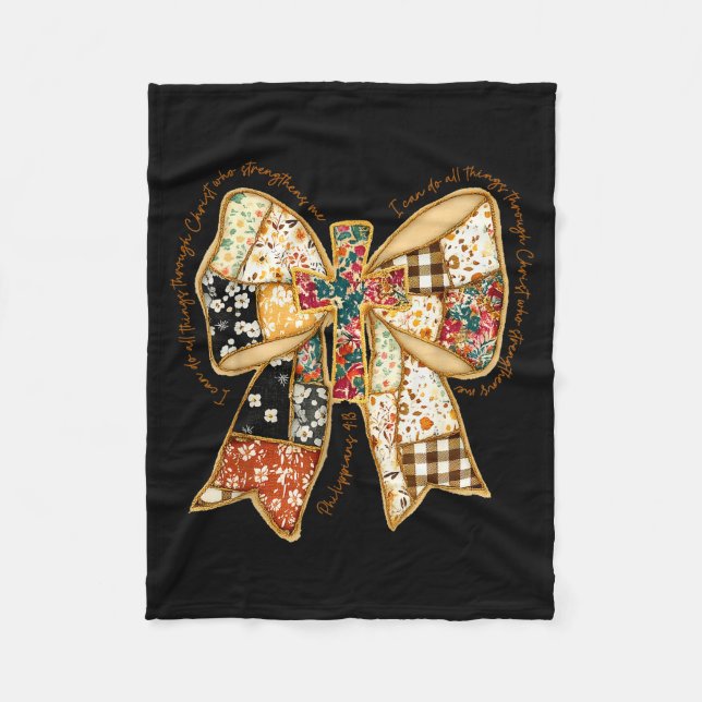 Vers Bibel Kokett Kristet Jesus Bow Patchwork Fleecefilt (Framsidan)