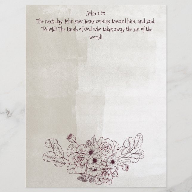 vers John 1:29 /Lamb of God Brevhuvud (Framsida)