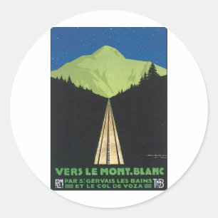 Vers le Mont Blanc Runt Klistermärke