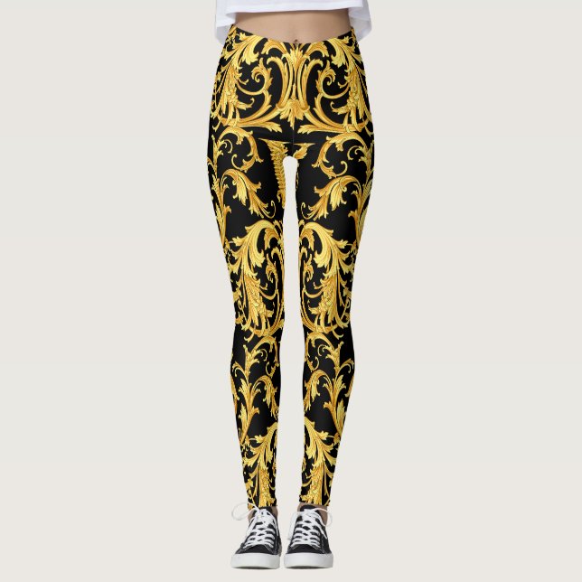 Versace Barocco Collection mönster Leggings (Framsida)