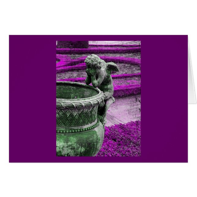 Versailles Angel Grunge Hälsningskort (Framsidan Horizontal)