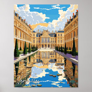 Versailles Frankrike Art vintage resor illustratio Poster