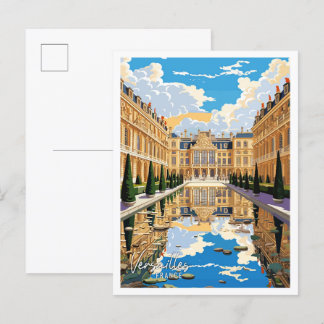 Versailles Frankrike Art vintage resor illustratio Vykort
