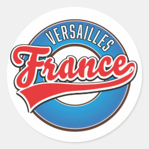 Versailles Frankrike logotyp-knapp Runt Klistermärke