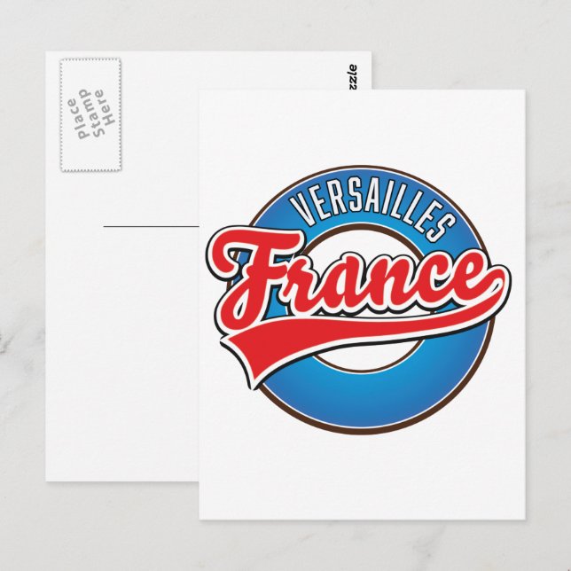 Versailles Frankrike logotyp Vykort (Fram/baksida)