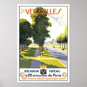 Versailles frankrikevintage resor poster