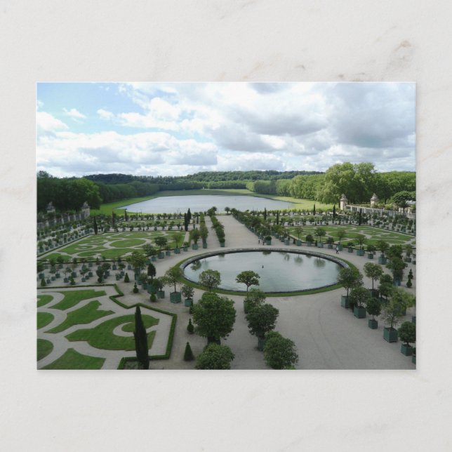 Versailles Gardens Bassäng Orangerie Frankrike Pos Vykort (Framsida)