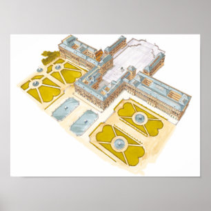 Versailles palats. Frankrike Poster