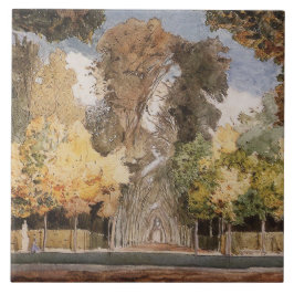 Versailles Park i hösten (av Konstantin Somov) Kakelplatta