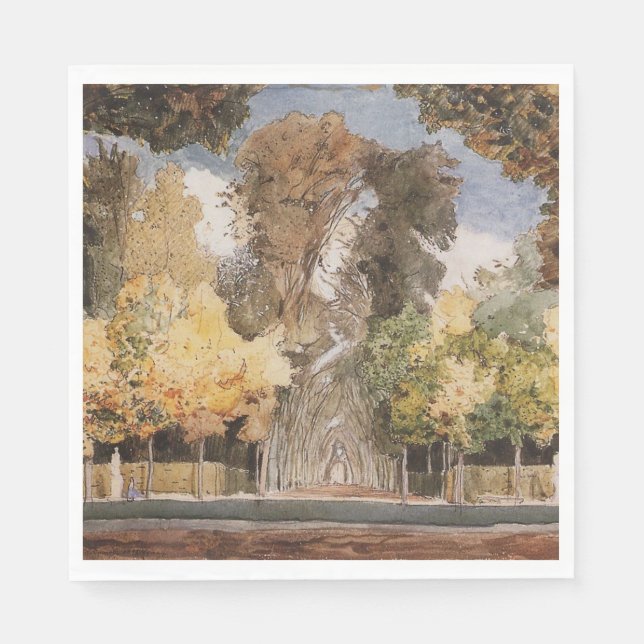 Versailles Park i hösten (av Konstantin Somov) Pappersservett (Framsidan)