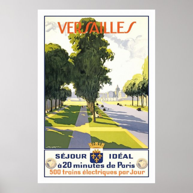 Versailles Vintage Fransk Travel Poster (Framsidan)