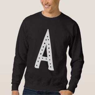 Versal bokstav A monogram initial alfabet Lång Ärmad Tröja