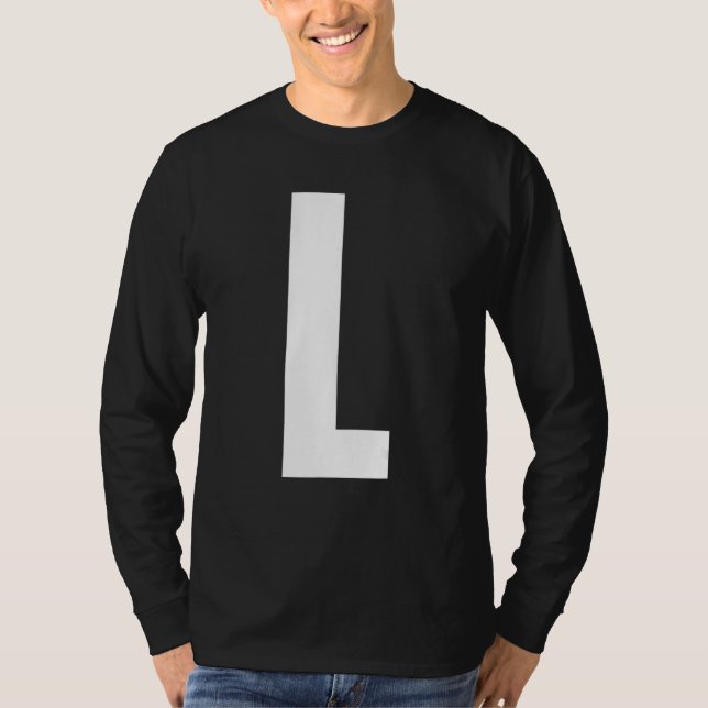 Versal bokstav L Monogram Anton Teckensnitt Initia T Shirt (Framsida)