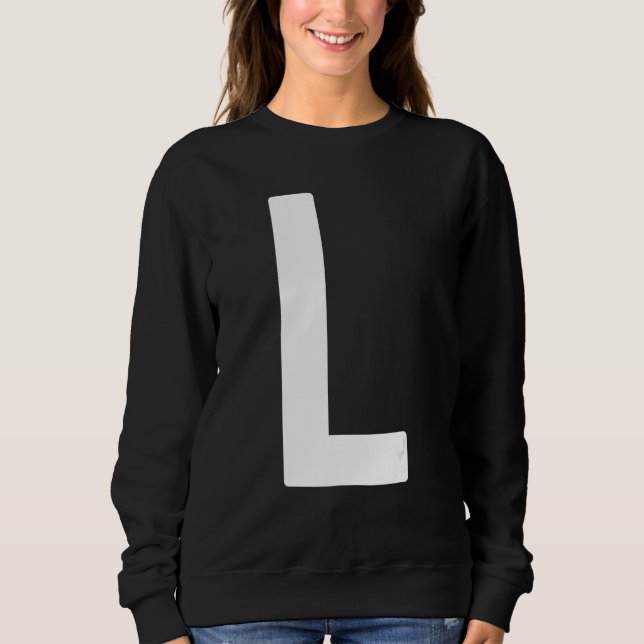 Versal Bokstav L Monogram Norwester Teckensnitt In T Shirt (Framsida)