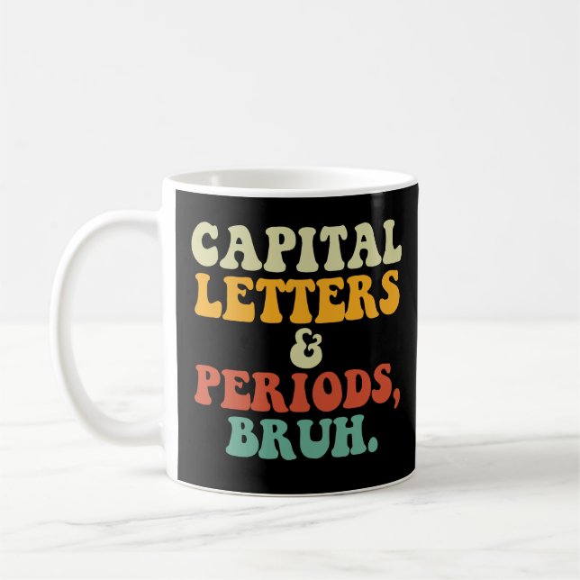 Versaler Och Punkter Bruh Kaffemugg (Vänster)