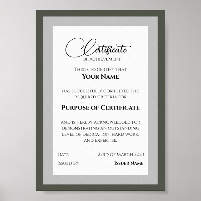 Versatile Achievement Certificate Template Poster (Framsidan)