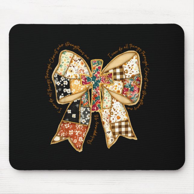 Verse Bible Coquette Christian Jesus Bow Patchwork Musmatta (Framsidan)
