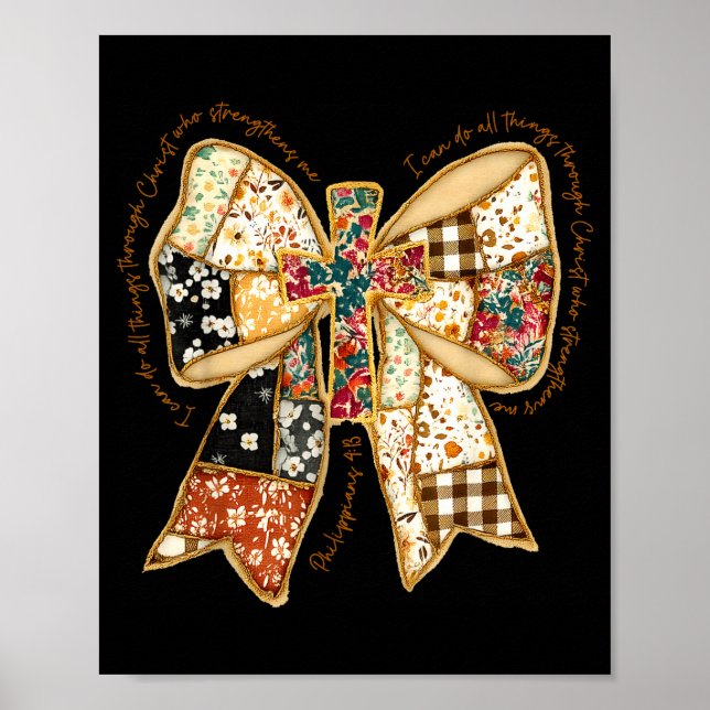 Verse Bible Coquette Christian Jesus Bow Patchwork Poster (Framsidan)