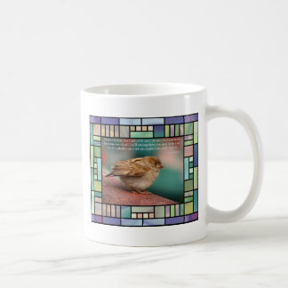 Verse för Isaiah 41:10bibel med fågelmålat glass Kaffemugg