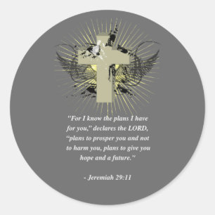 Verse för JEREMIAH 29:11bibel Runt Klistermärke